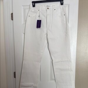 Ralph Lauren Purple Label Women's Cream Straight Leg Jeans